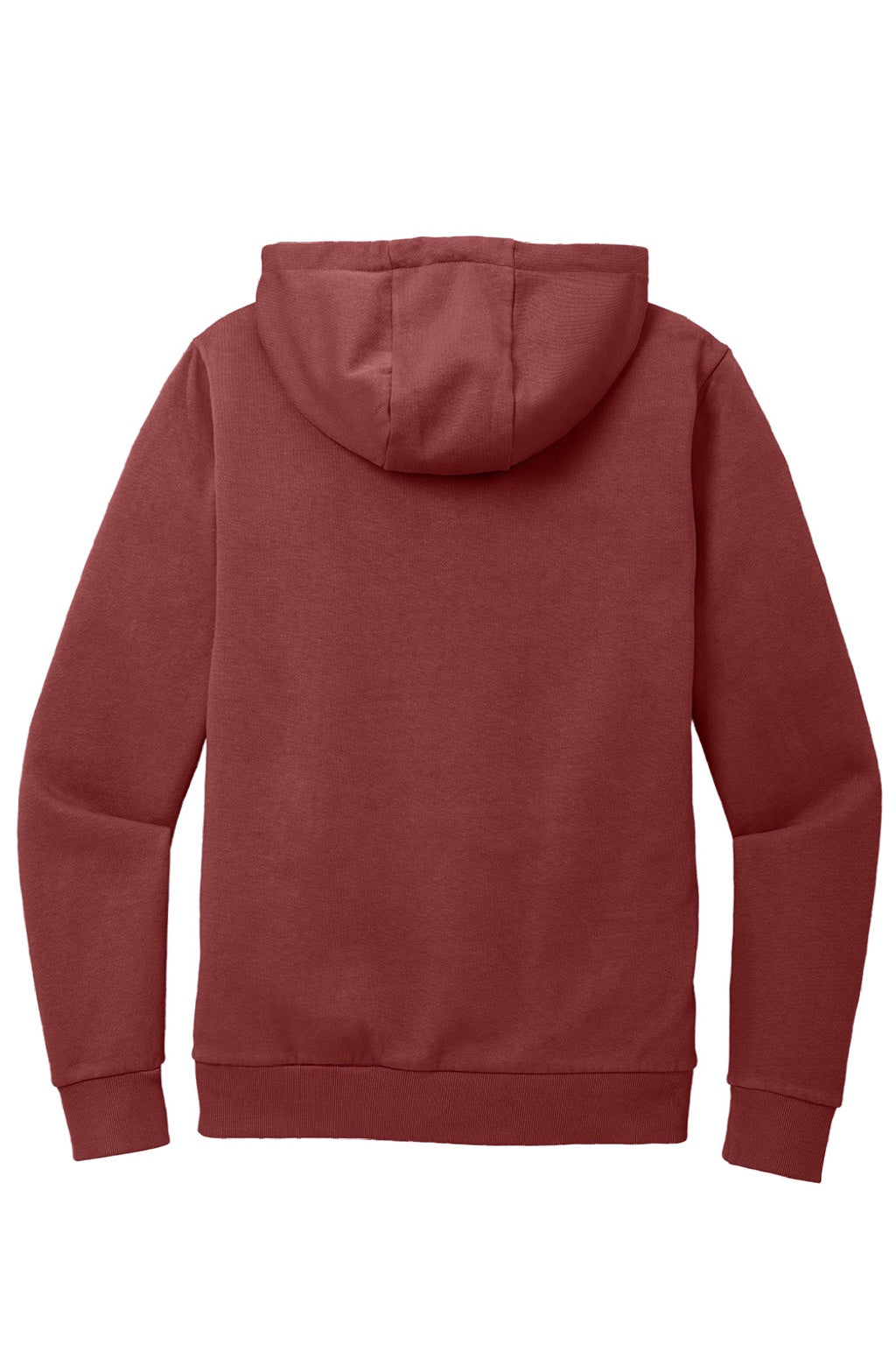 District DT2200 Mens District Wash Fleece Hooded Sweatshirt Hoodie w/ Pouch Pocket Garnet Red Flat Back