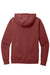 District DT2200 Mens District Wash Fleece Hooded Sweatshirt Hoodie w/ Pouch Pocket Garnet Red Flat Back