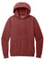 District DT2200 Mens District Wash Fleece Hooded Sweatshirt Hoodie w/ Pouch Pocket Garnet Red Flat Front