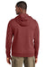 District DT2200 Mens District Wash Fleece Hooded Sweatshirt Hoodie w/ Pouch Pocket Garnet Red Model Back