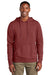 District DT2200 Mens District Wash Fleece Hooded Sweatshirt Hoodie w/ Pouch Pocket Garnet Red Model Front