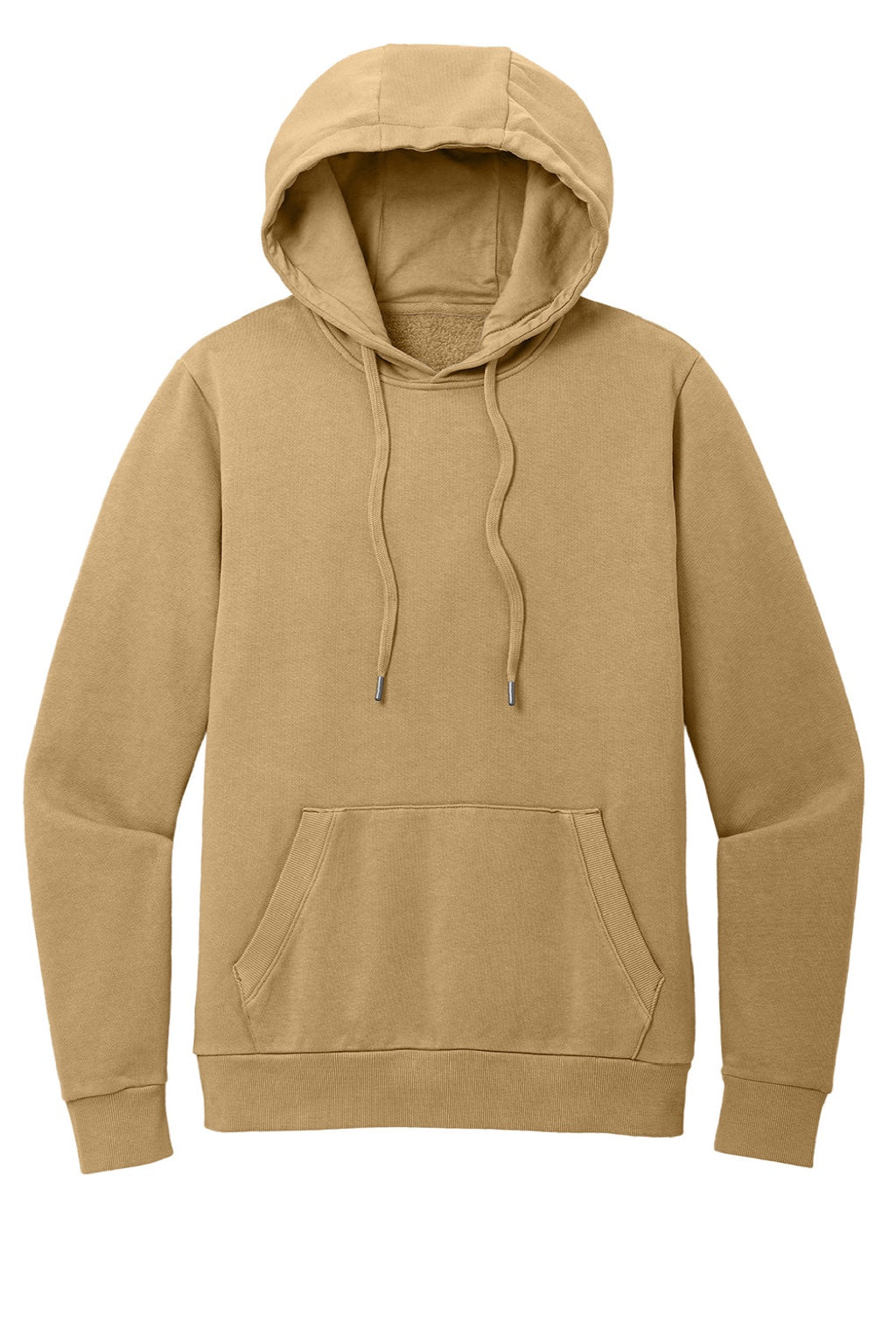 District DT2200 Mens District Wash Fleece Hooded Sweatshirt Hoodie w/ Pouch Pocket Golden Spice Flat Front