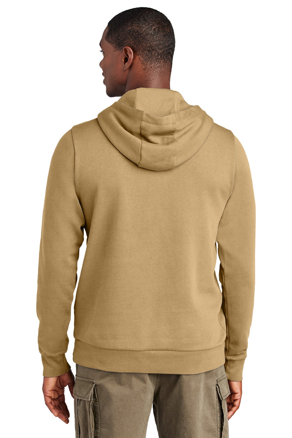 District DT2200 Mens District Wash Fleece Hooded Sweatshirt Hoodie w/ Pouch Pocket Golden Spice Model Back