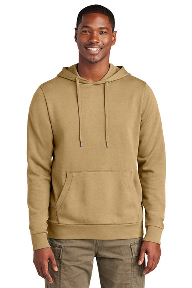 District DT2200 Mens District Wash Fleece Hooded Sweatshirt Hoodie w/ Pouch Pocket Golden Spice Model Front