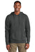 District DT2200 Mens District Wash Fleece Hooded Sweatshirt Hoodie w/ Pouch Pocket Graphite Grey Model Front