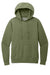 District DT2200 Mens District Wash Fleece Hooded Sweatshirt Hoodie w/ Pouch Pocket Olive Drab Green Flat Front