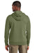 District DT2200 Mens District Wash Fleece Hooded Sweatshirt Hoodie w/ Pouch Pocket Olive Drab Green Model Back