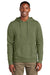 District DT2200 Mens District Wash Fleece Hooded Sweatshirt Hoodie w/ Pouch Pocket Olive Drab Green Model Front