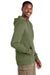 District DT2200 Mens District Wash Fleece Hooded Sweatshirt Hoodie w/ Pouch Pocket Olive Drab Green Model Side