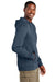 District DT2200 Mens District Wash Fleece Hooded Sweatshirt Hoodie w/ Pouch Pocket True Navy Blue Model Side