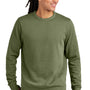 District Mens District Wash Fleece Crewneck Sweatshirt - Olive Drab Green