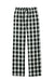 District DT2800 Womens Flannel Plaid Lounge Pants Black/White Buffalo Check Flat Front