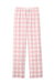 District DT2800 Womens Flannel Plaid Lounge Pants Light Pink/White Buffalo Check Flat Front