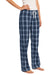 District DT2800 Womens Flannel Plaid Lounge Pants True Navy Blue Model 3q