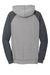 District DT296 Womens Fleece Hooded Sweatshirt Hoodie w/ Pouch Pocket Heather Grey/Charcoal Grey Flat Back
