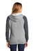 District DT296 Womens Fleece Hooded Sweatshirt Hoodie w/ Pouch Pocket Heather Grey/Charcoal Grey Model Back