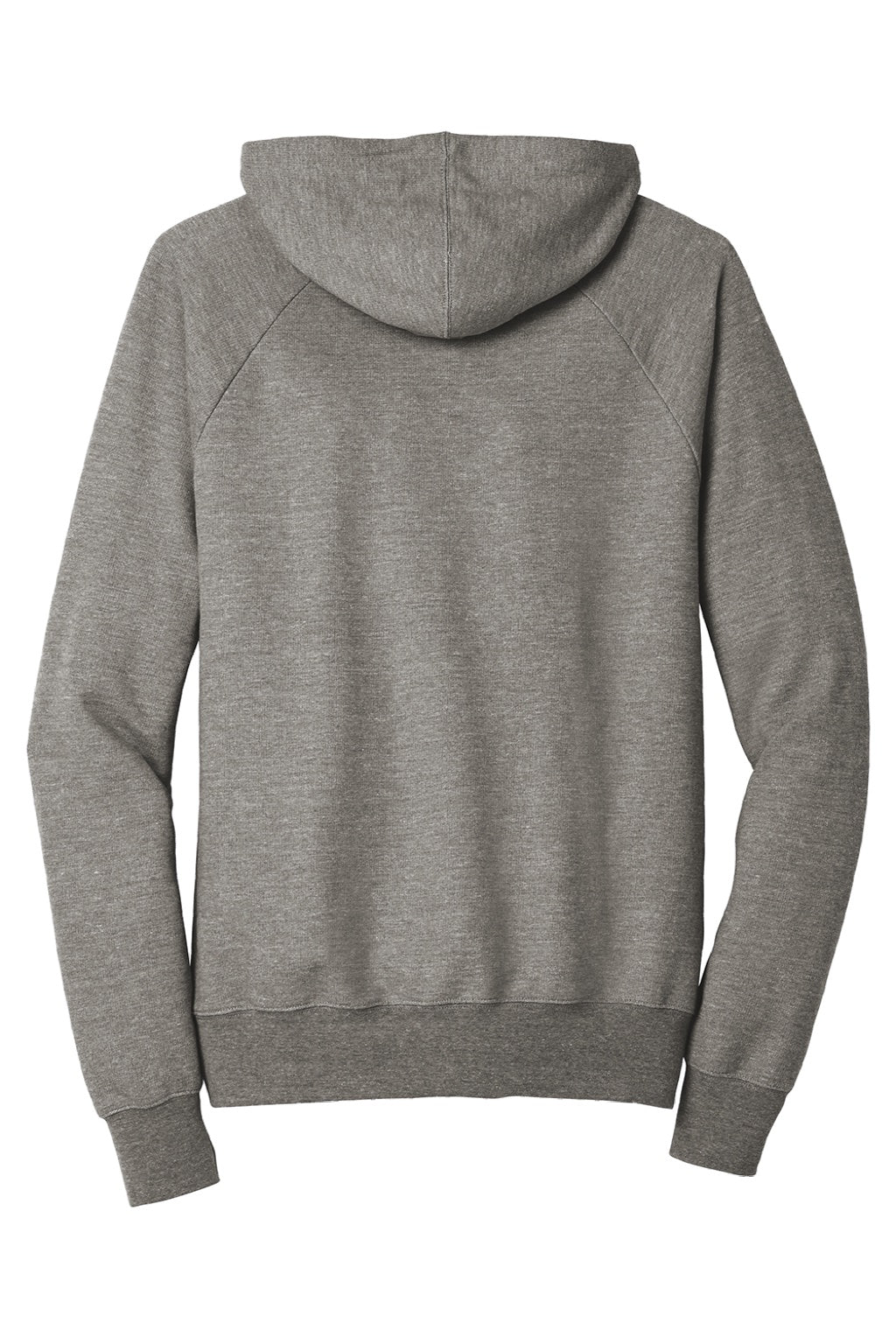 District DT355 Mens Perfect French Terry Hooded Sweatshirt Hoodie w/ Pouch Pocket Grey Frost Flat Back