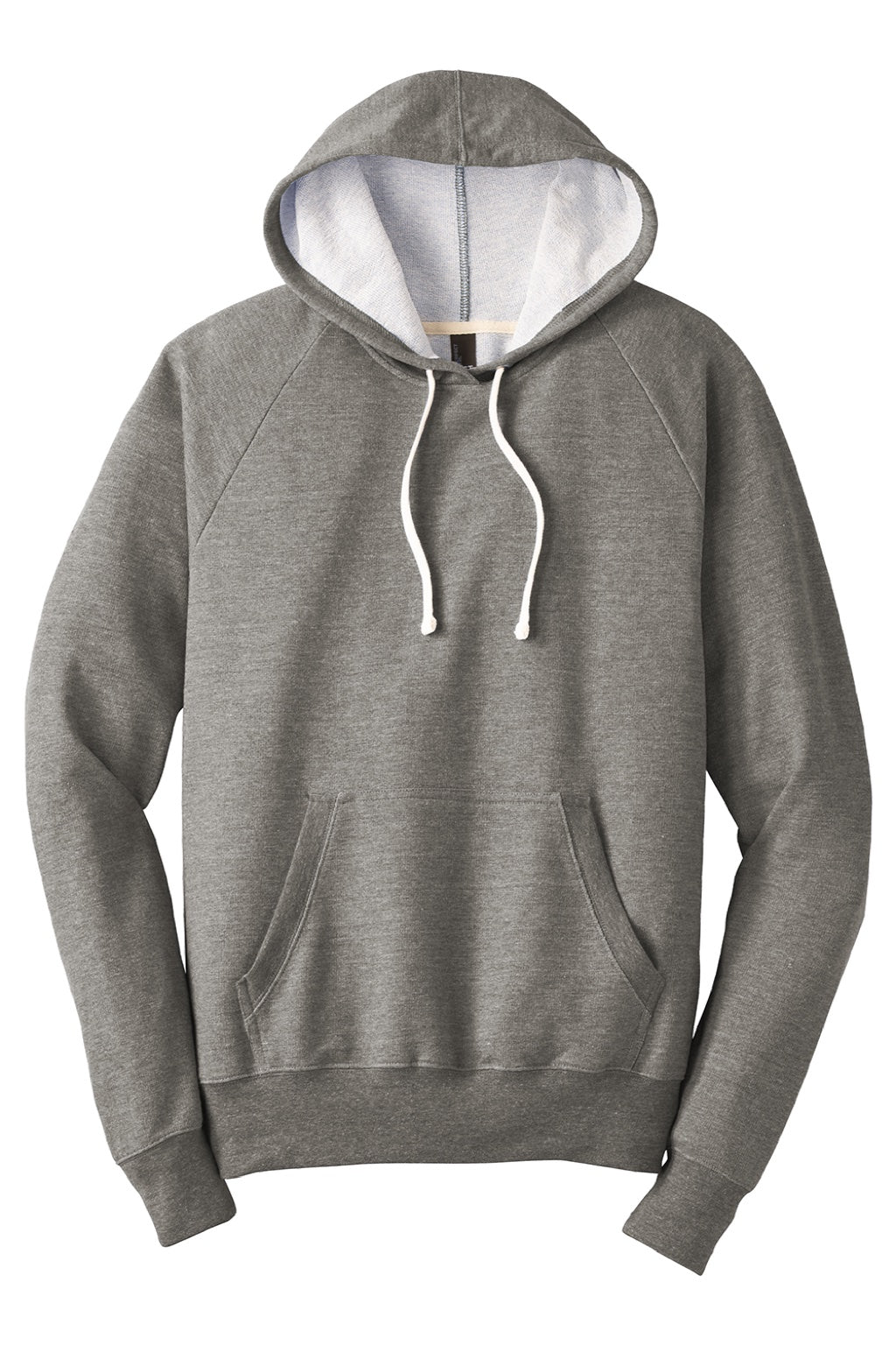 District DT355 Mens Perfect French Terry Hooded Sweatshirt Hoodie w/ Pouch Pocket Grey Frost Flat Front