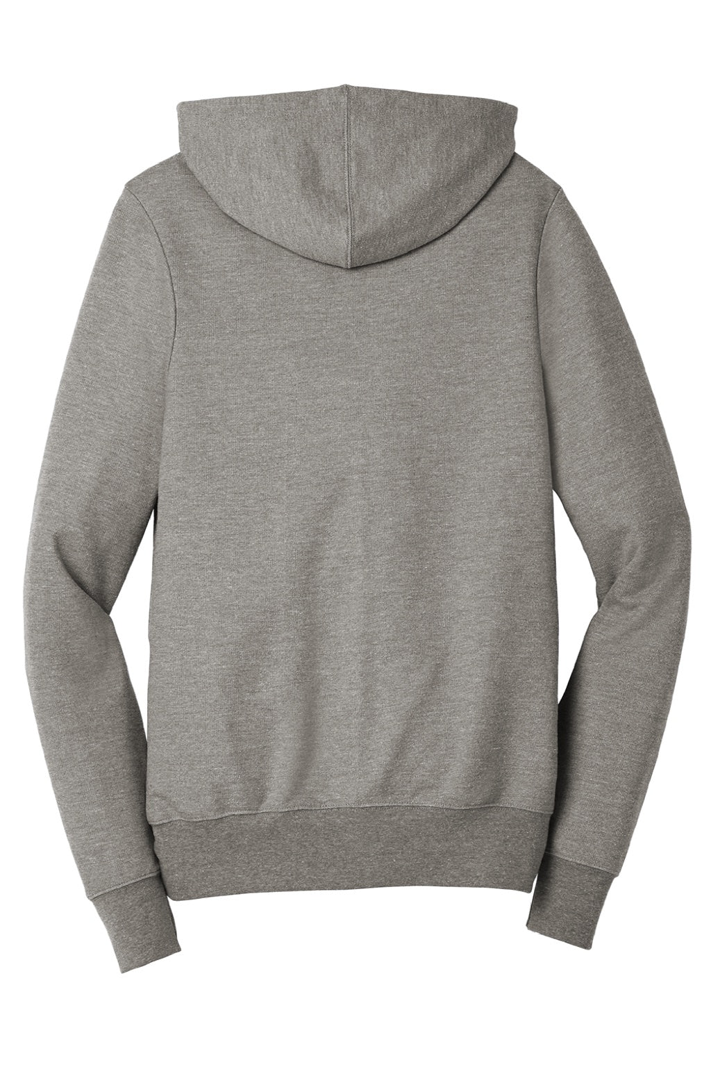District DT356 Mens Perfect French Terry Full Zip Hooded Sweatshirt Hoodie w/ Pockets Grey Frost Flat Back