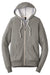 District DT356 Mens Perfect French Terry Full Zip Hooded Sweatshirt Hoodie w/ Pockets Grey Frost Flat Front