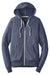 District DT356 Mens Perfect French Terry Full Zip Hooded Sweatshirt Hoodie w/ Pockets New Navy Blue Flat Front