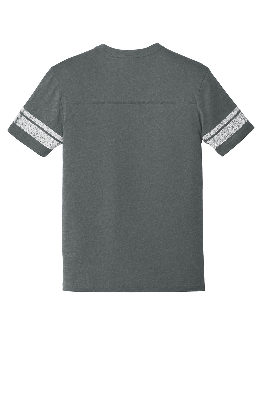 District DT376 Mens Game Short Sleeve Crewneck T-Shirt Heather Charcoal Grey/White Flat Back
