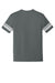 District DT376 Mens Game Short Sleeve Crewneck T-Shirt Heather Charcoal Grey/White Flat Back