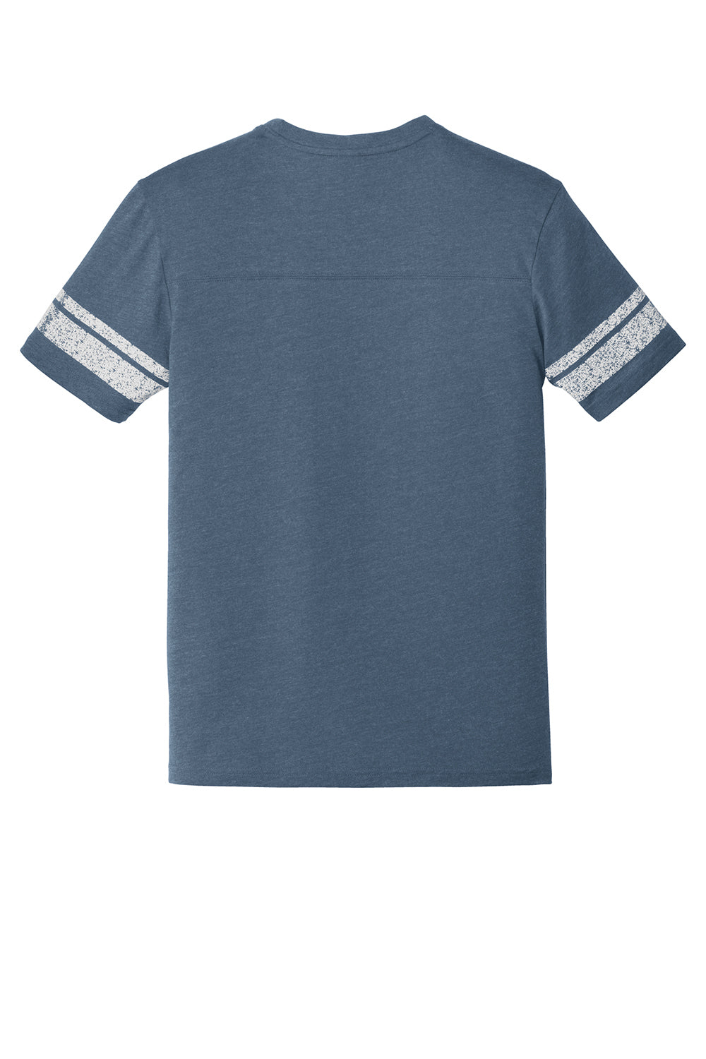District DT376 Mens Game Short Sleeve Crewneck T-Shirt Heather New Navy Blue/White Flat Back