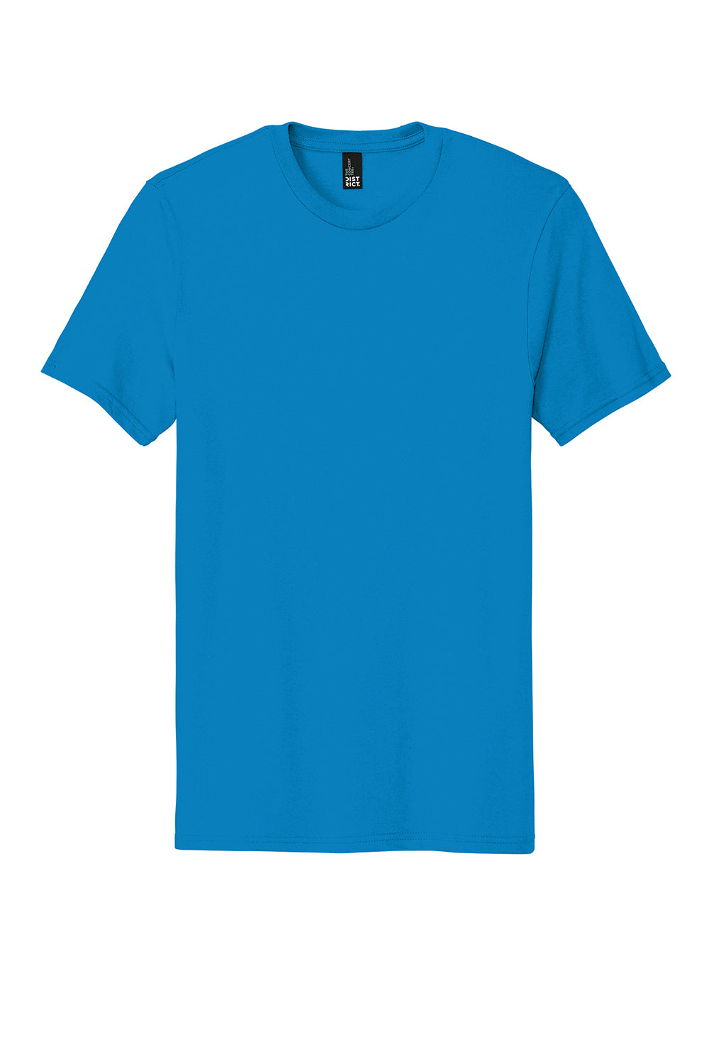 District DT5000 Mens The Concert Short Sleeve Crewneck T-Shirt Neon Blue Flat Front
