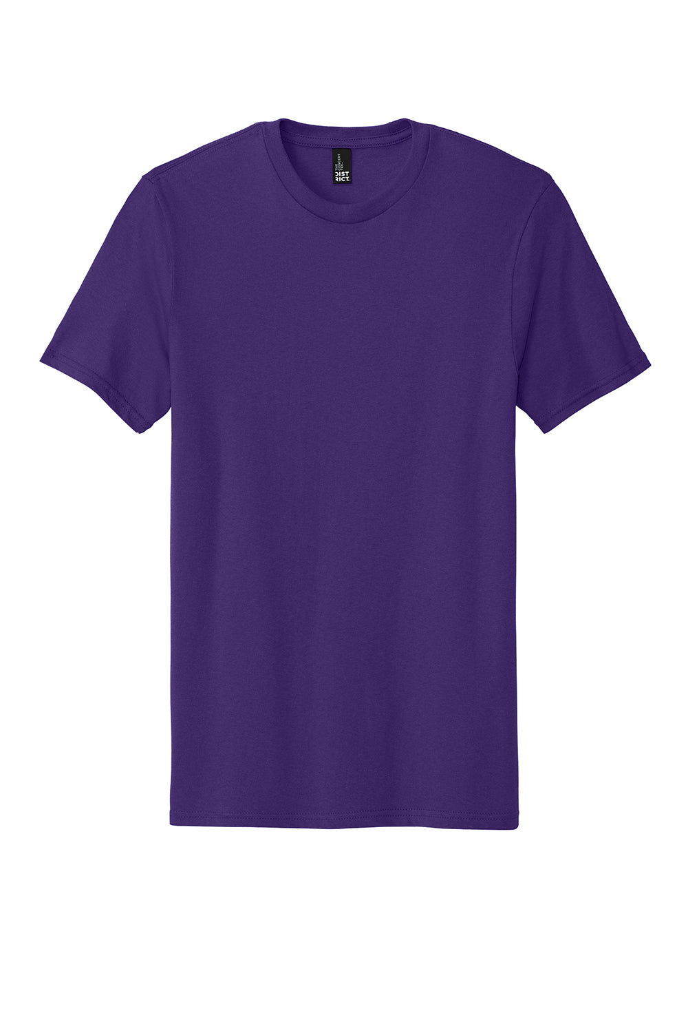 District DT5000 Mens The Concert Short Sleeve Crewneck T-Shirt Purple Flat Front
