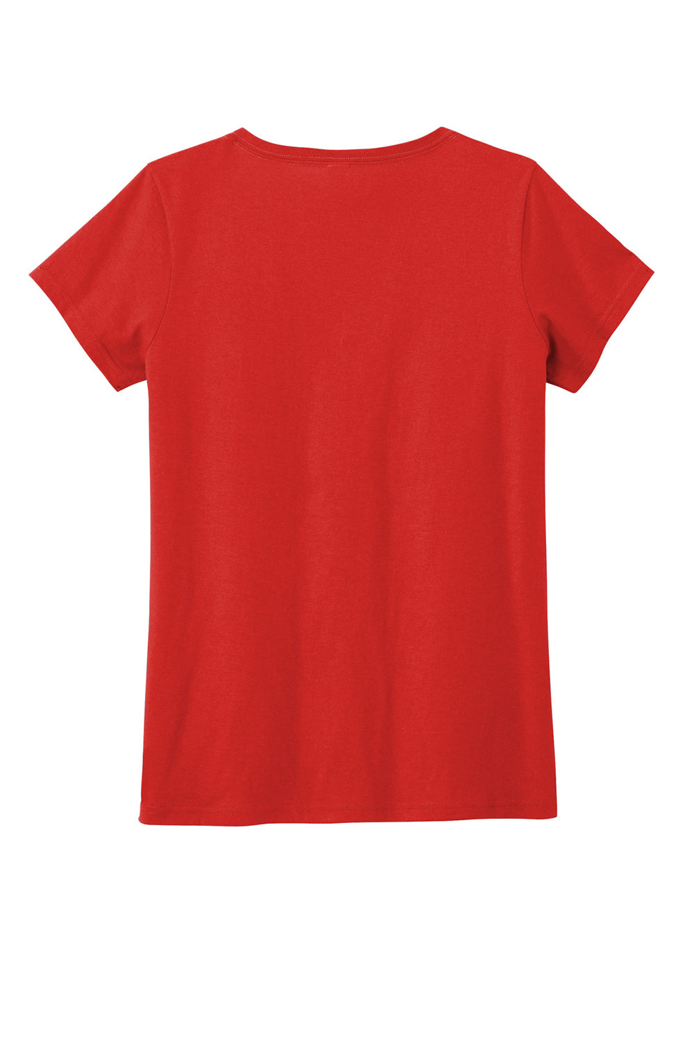 District DT5002 Womens The Concert Short Sleeve V-Neck T-Shirt New Red Flat Back