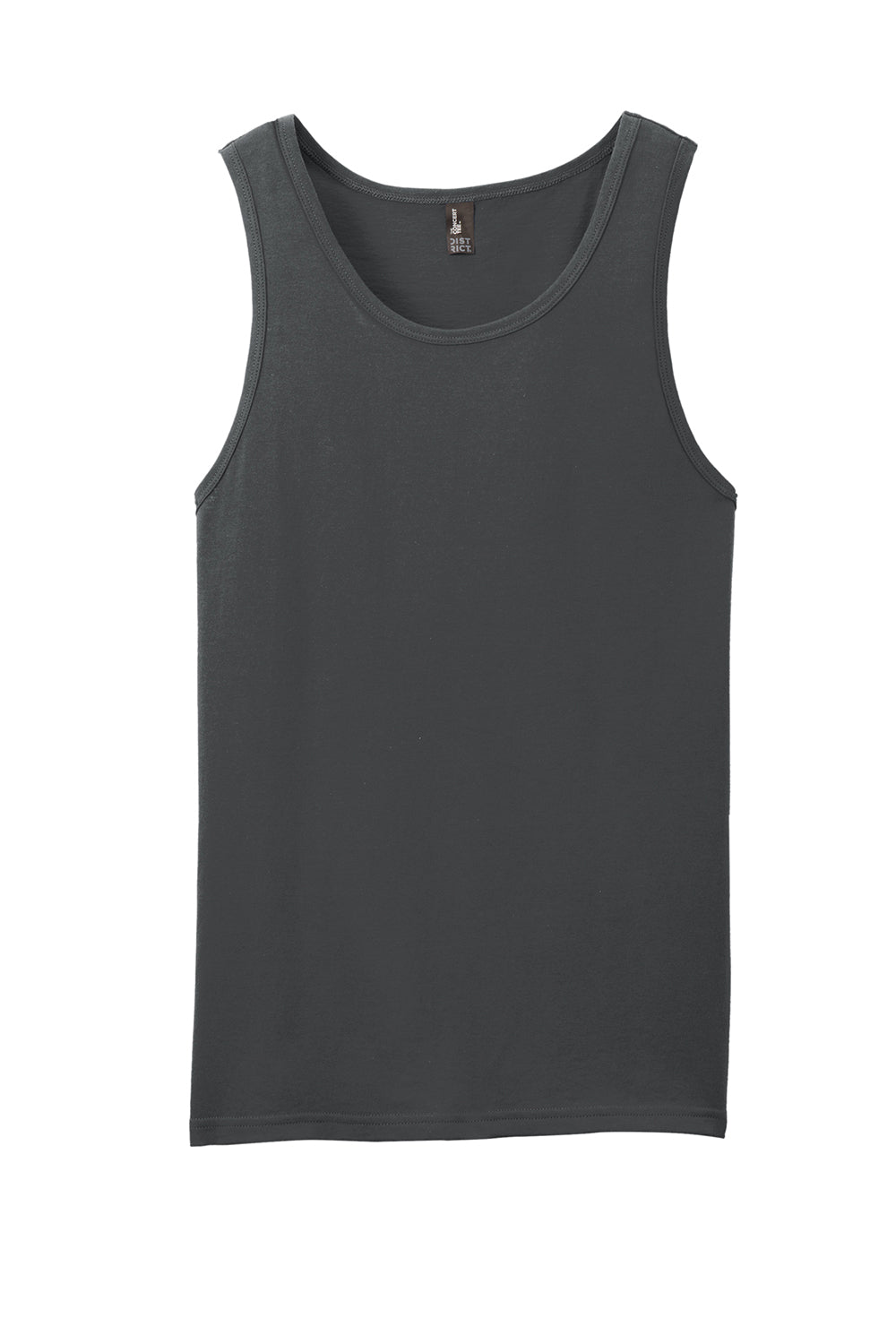 District DT5300 Mens The Concert Tank Top Charcoal Grey Flat Front