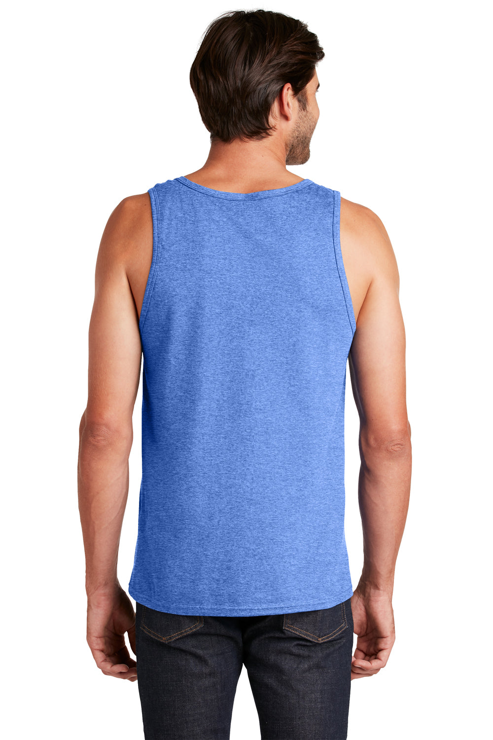District DT5300 Mens The Concert Tank Top Heather Royal Blue Model Back