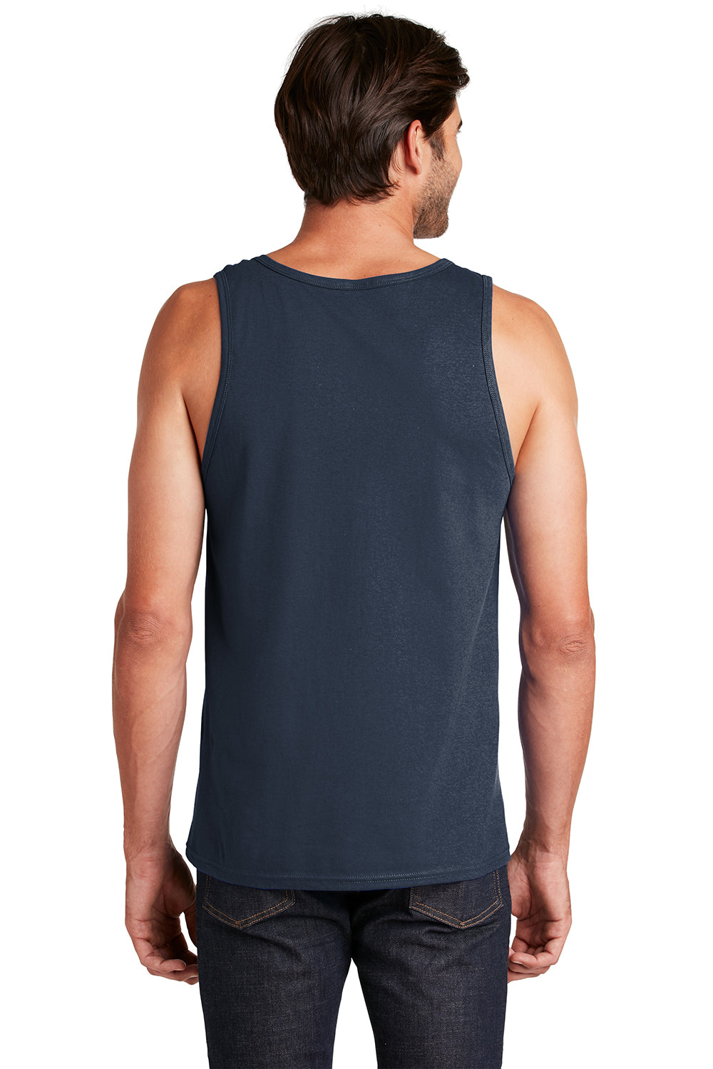 District DT5300 Mens The Concert Tank Top New Navy Blue Model Back