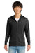 District DT565 Mens Medal Full Zip Hooded Sweatshirt Hoodie w/ Pockets Black Model Front