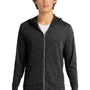 District Mens Medal Full Zip Hooded Sweatshirt Hoodie w/ Pockets - Black