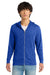 District DT565 Mens Medal Full Zip Hooded Sweatshirt Hoodie w/ Pockets Deep Royal Blue Model Front