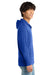District DT565 Mens Medal Full Zip Hooded Sweatshirt Hoodie w/ Pockets Deep Royal Blue Model Side