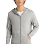 District Mens Medal Full Zip Hooded Sweatshirt Hoodie w/ Pockets - Light Grey