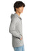 District DT565 Mens Medal Full Zip Hooded Sweatshirt Hoodie w/ Pockets Light Grey Model Side