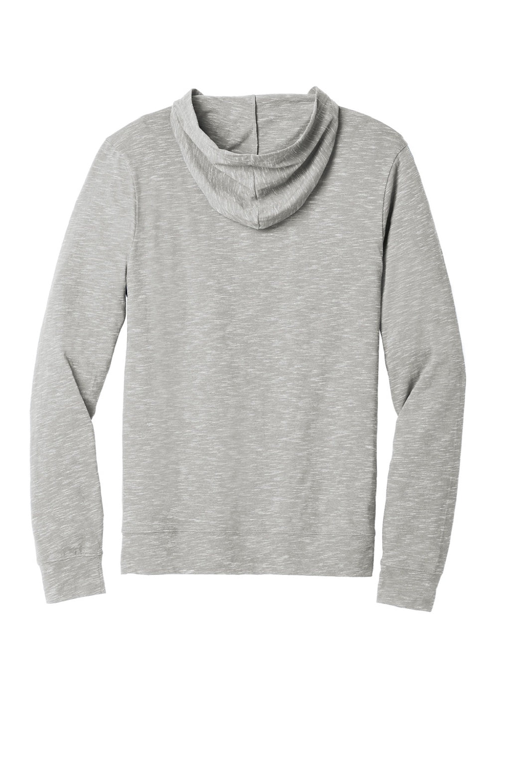 District DT565 Mens Medal Full Zip Hooded Sweatshirt Hoodie w/ Pockets Light Grey Flat Back