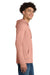 District DT571 Mens French Terry Hooded T-Shirt Hoodie Heather Nostalgia Rose Model Side