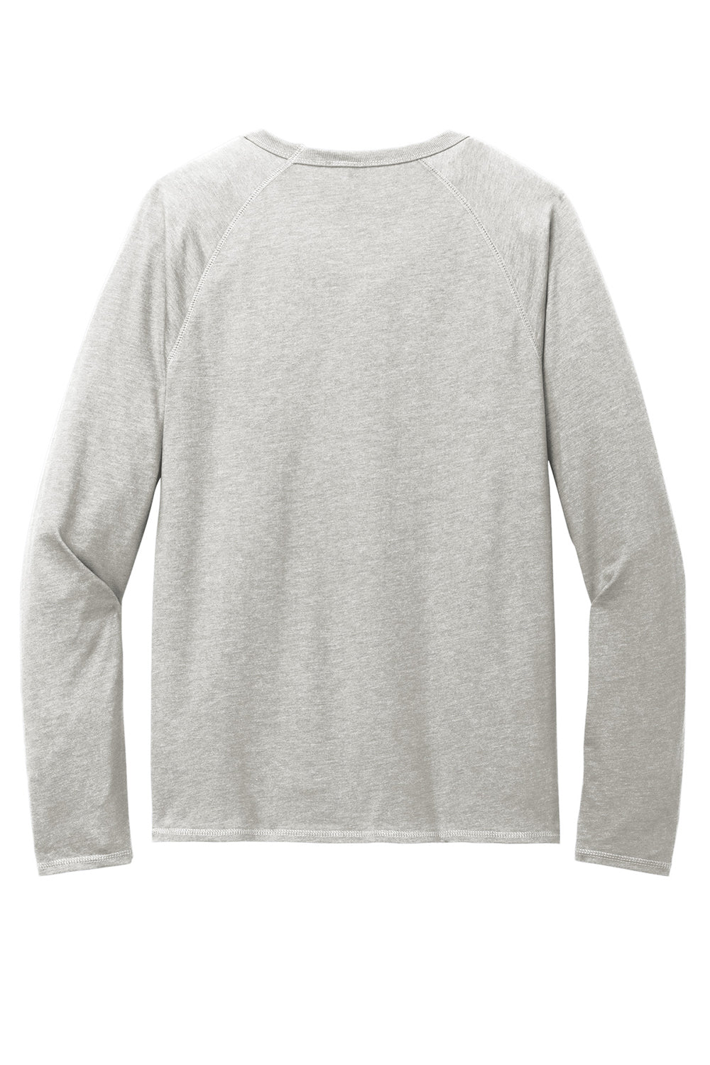District DT572 Mens French Terry Crewneck Sweatshirt Heather Light Grey Flat Back