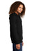 District DT573 Mens French Terry Full Zip Hooded Sweatshirt Hoodie w/ Pockets Black Model Side