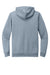 District DT573 Mens French Terry Full Zip Hooded Sweatshirt Hoodie w/ Pockets Heather Flint Blue Flat Back