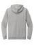 District DT573 Mens French Terry Full Zip Hooded Sweatshirt Hoodie w/ Pockets Heather Light Grey Flat Back