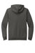 District DT573 Mens French Terry Full Zip Hooded Sweatshirt Hoodie w/ Pockets Washed Coal Grey Flat Back
