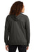 District DT573 Mens French Terry Full Zip Hooded Sweatshirt Hoodie w/ Pockets Washed Coal Grey Model Back