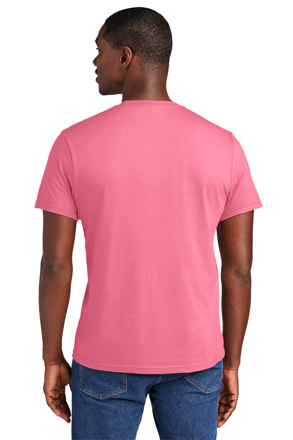 District DT6000 Mens Very Important Short Sleeve Crewneck T-Shirt Awareness Pink Model Back
