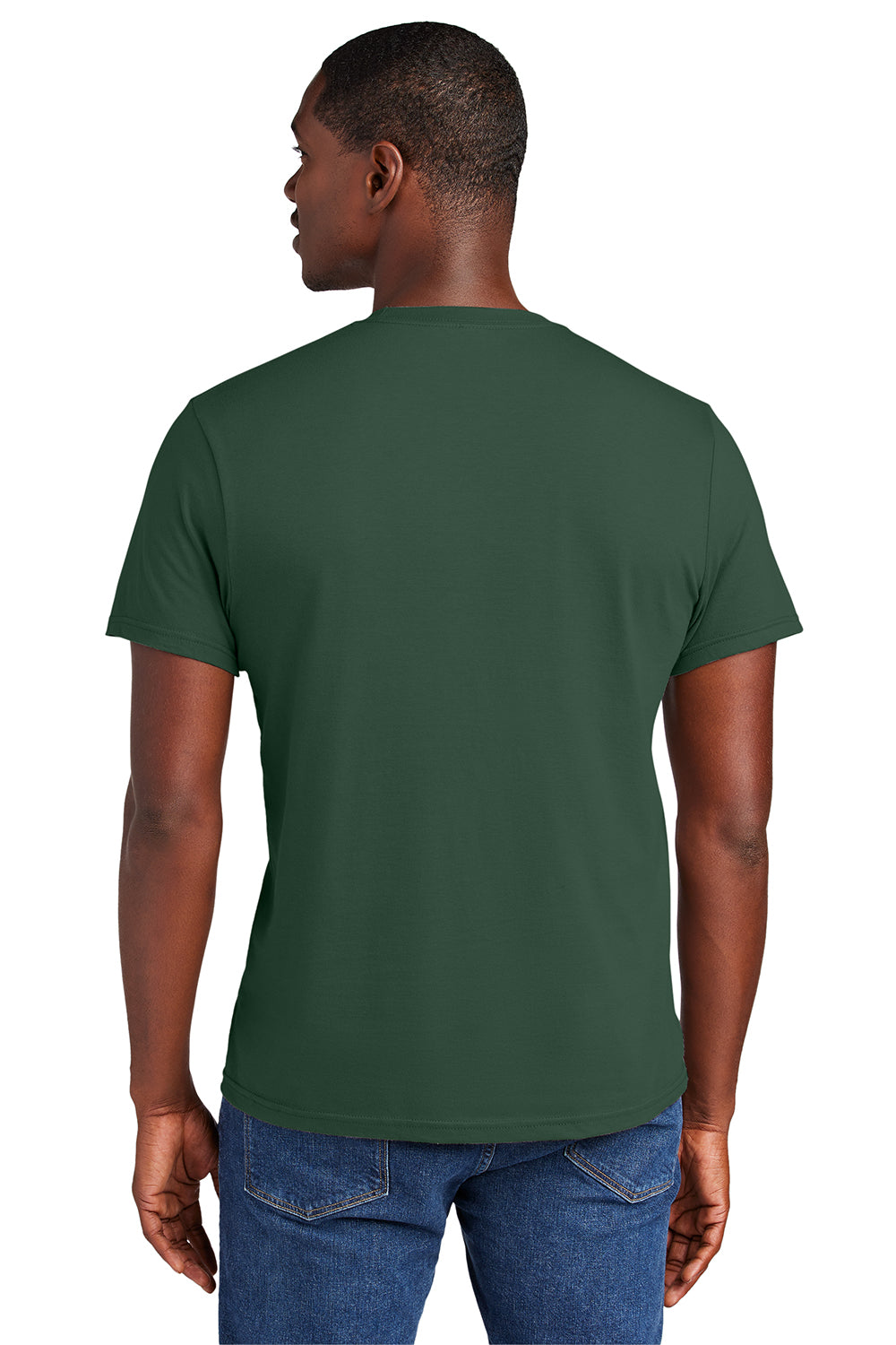 District DT6000 Mens Very Important Short Sleeve Crewneck T-Shirt Forest Green Model Back